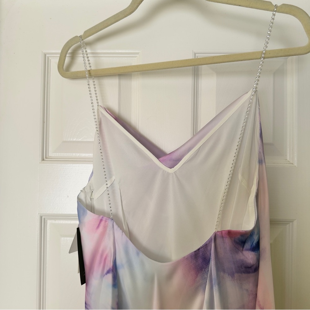 Aidan by Aidan Mattox Pastel Tie-Dye Cowl Neck Maxi Dress Gown Size 6 NWT - Picture 7 of 16